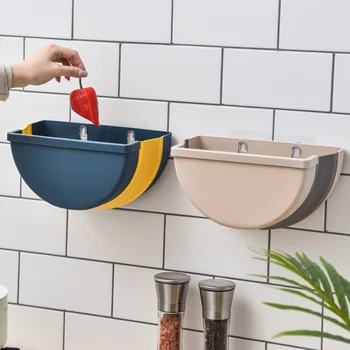 

Hanging Cabinet Mounted Trash Can Folding Garbage Bin Can Rubbish Container for Kitchen Bathroom car WWO66