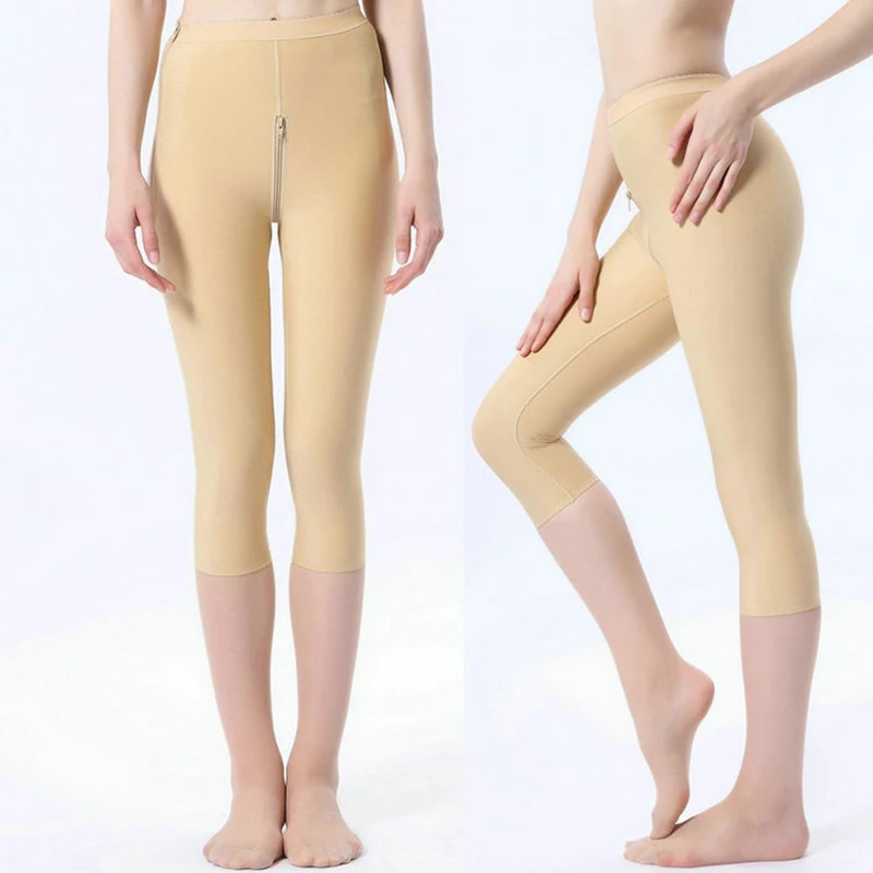 Beige IDEALSLIM медицинские компрессионные брюки на молнии Колготки Чулки женские контрольные трусики после липосакции после хирургии - Цвет: Beige