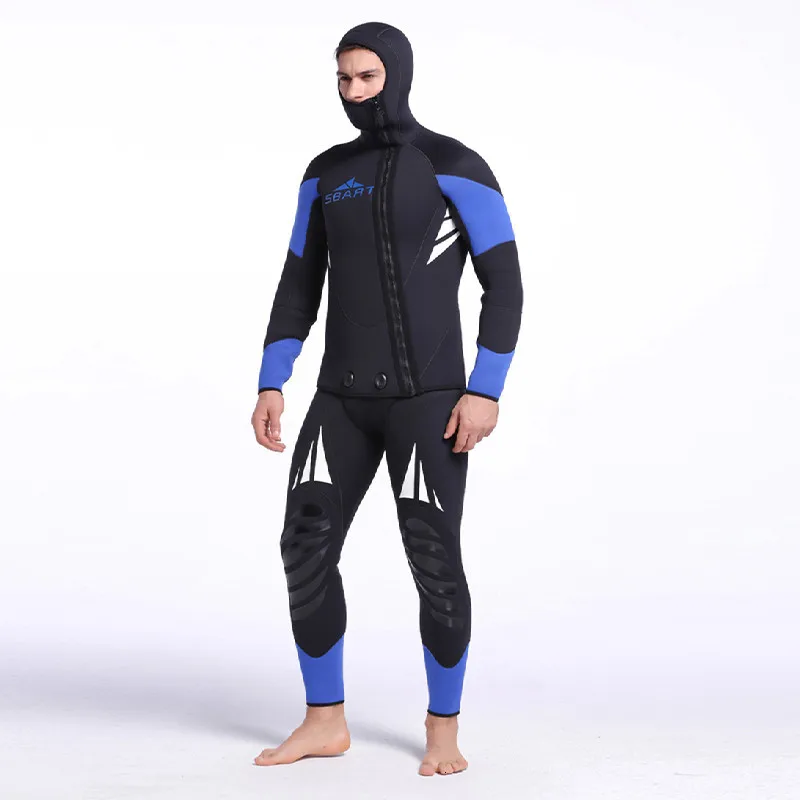 SBART 5MM Thickened Neoperne Wetsuit Long Sleeved Two Piece Thickened 5MM Neoperne Jellyfish Swimming Jellyfish Diving Wetsuit
