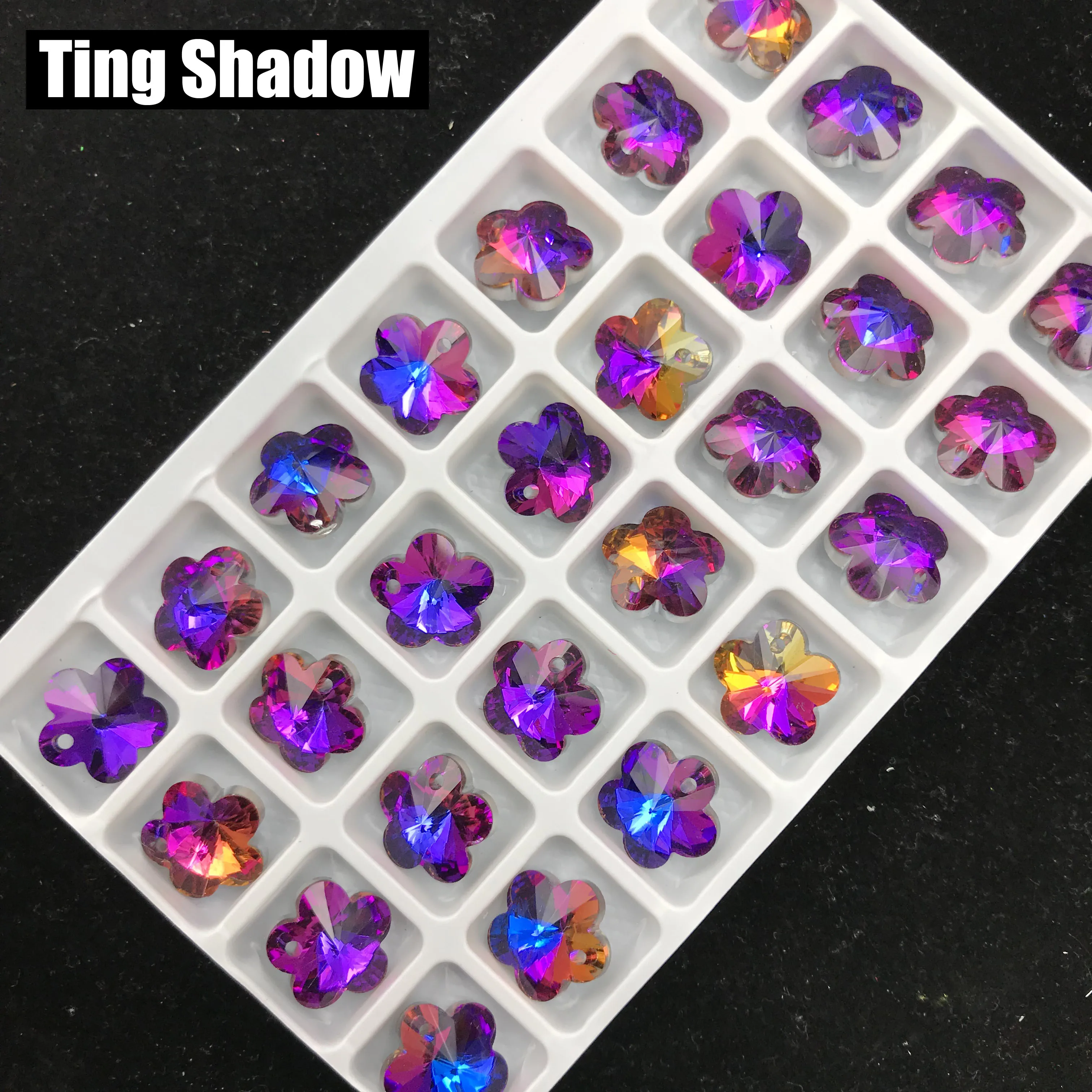 14mm 28pcs Purple light flower swarovskigem glass crystal stones single hole jewelry earrings necklace bracelet accessories