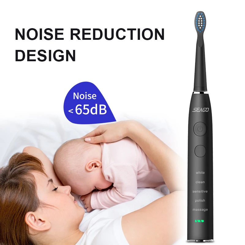 Seago Electric Toothbrush Adult USB Fast Charge Waterproof Rechargeable Sonic Automatic Tooth brush Replacement Heads SG-575 Seago Electric Toothbrush Adult USB Fast Charge Waterproof Rechargeable Sonic Automatic Tooth brush Replacement Heads SG-575