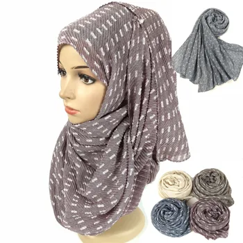 

P1 10pcs High quality crinkle hijab pom scarf cotton viscose shawl lady maxi wrap solid headband can choose colors