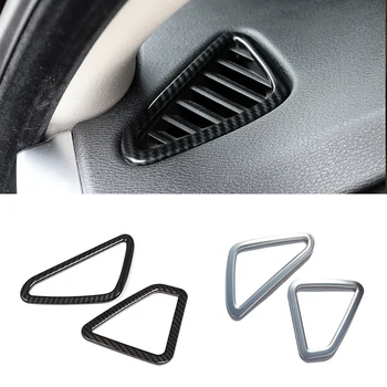 

For BMW X5 X6 F15 F16 2pcs Car Carbon Fiber Texture Interior Dashboard Panel Air Condition Outlet Frame Cover Protective Trim