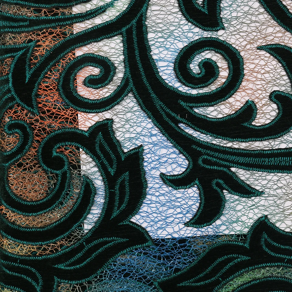 NIAI африканская кружевная ткань высокого качества кружевной материал нигерийский французский бархат тюль кружева ткани для вечернего платья XY2912B-2