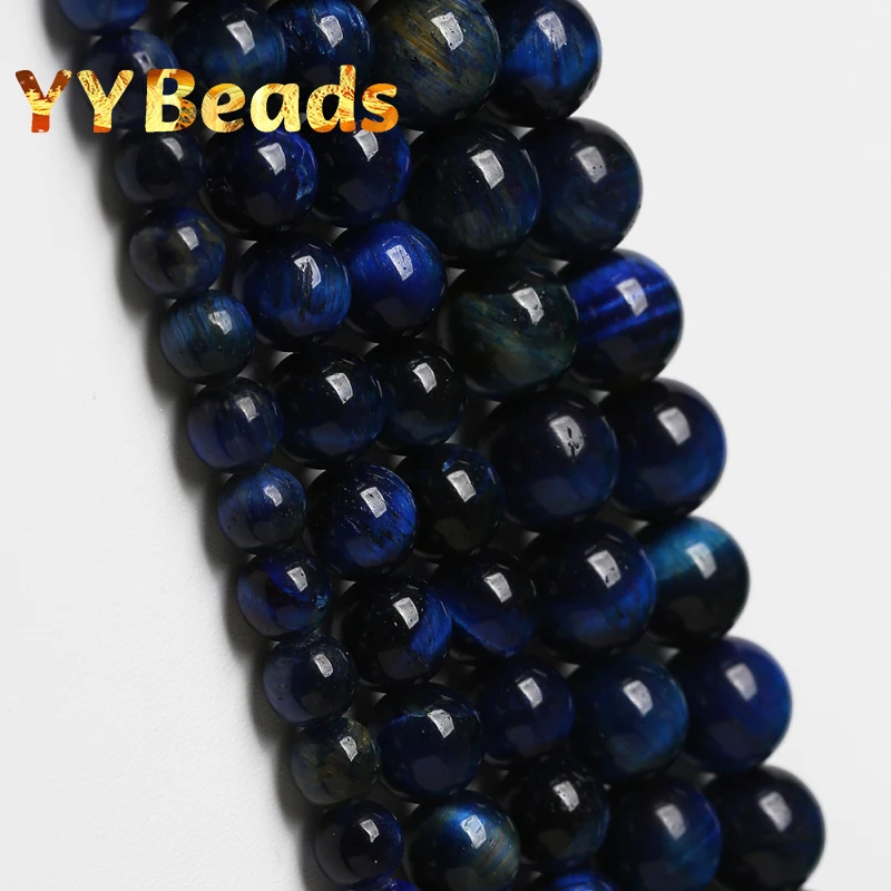 

Natural Lapis Lazuli Blue Tiger Eye Stone Beads Spacer Beads For Jewelry Making DIY Charms Bracelet 15" Wholesale 6 8 10 12 14mm