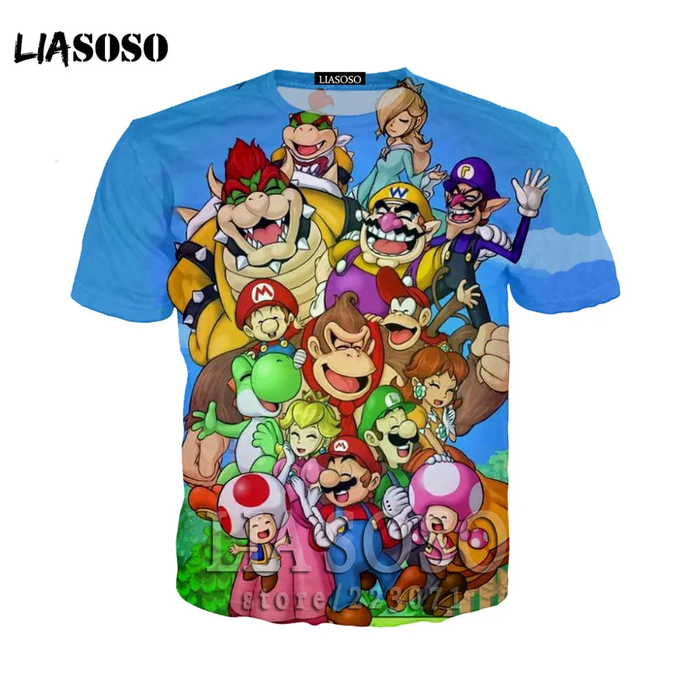 

Summer Style Short Sleeve Mario Bros Hip Hop 3D print Cute Casual T-shirts Super Mario in men's T Shirt Men