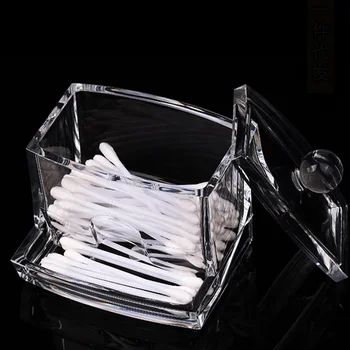 

Acrylic Make Up organizer Transparent Cotton Swab Storage Box Storage Case Portable Container Makeup Organizer C1563 d
