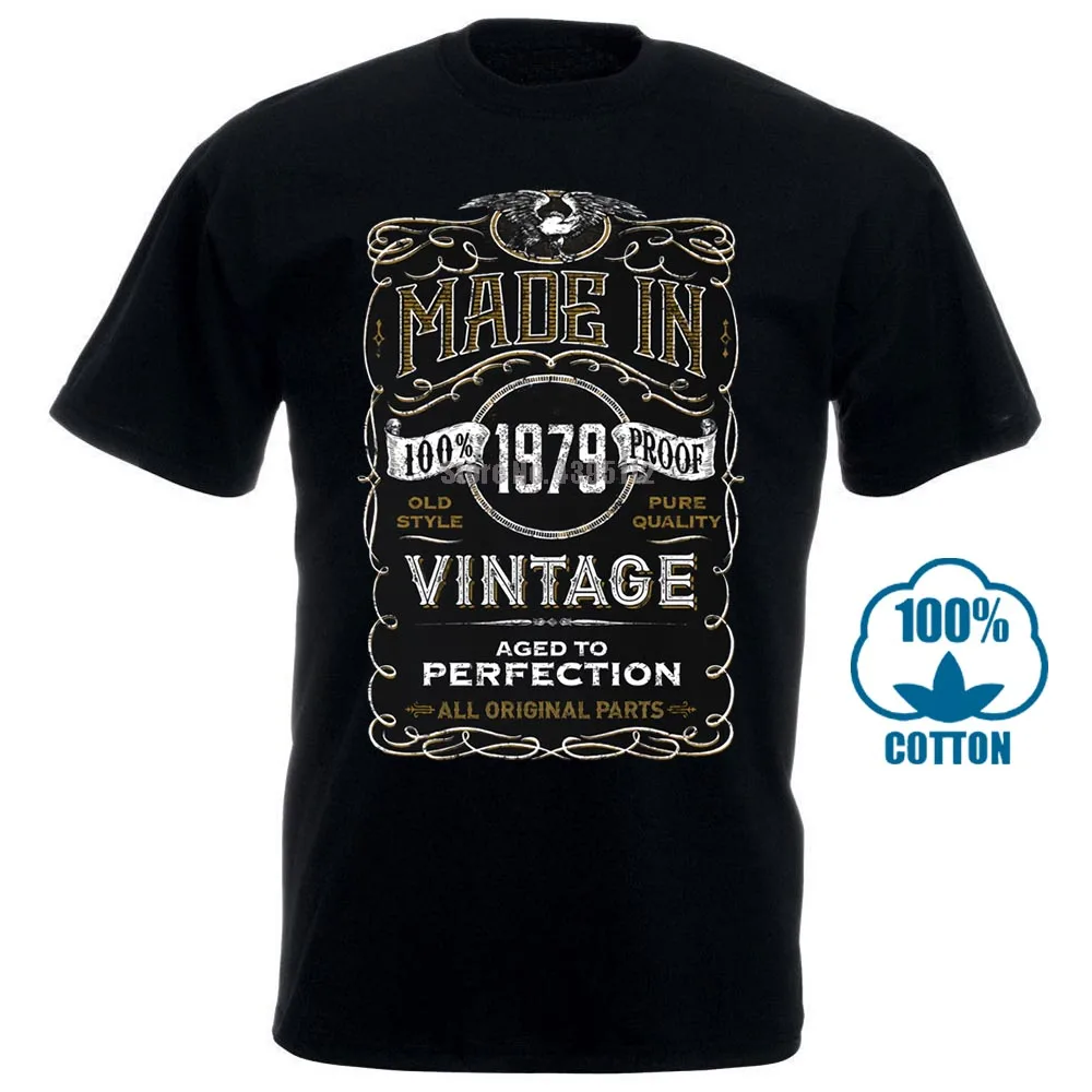 

Made In 1979 T Shirt Born 38Th Year Birthday Age Present Vintage Funny Men Gift Summer Casual Man T Shirt Good Quality