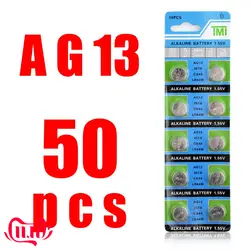 Постчеловеческие Дешевые 50 шт AG13 монета Батарея LR44 LR1154 SR44 A76 357A 303 357 щелочных ворс батарейки для часов