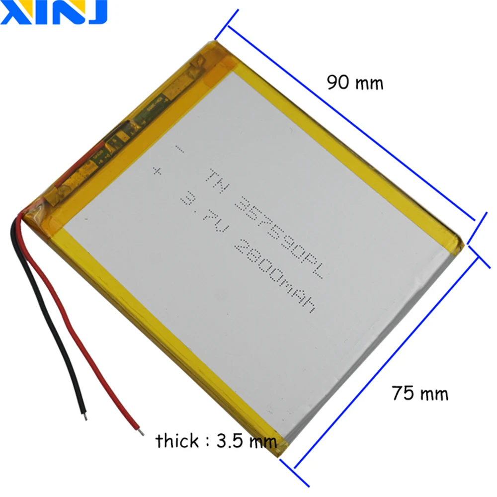 XINJ 3,7 V 2800 mAh литиевая полимерная аккумуляторная батарея Li ion cell 357590 для телефона gps электронная книга PAD MID портативный DVD планшетный ПК