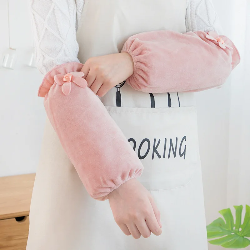 Взрослый Длинный противообрастающий манжет простой милый кристалл бархат рука рукав осень и зима-рукав голова X-длинный нарукавник