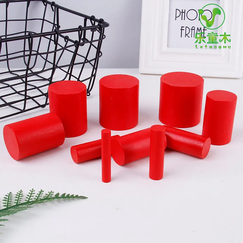 

Professional Edition Montessori Teaching Aids Building Blocks Toy Color Cylinder Infants Sensory Teaching Aids Wooden Building B