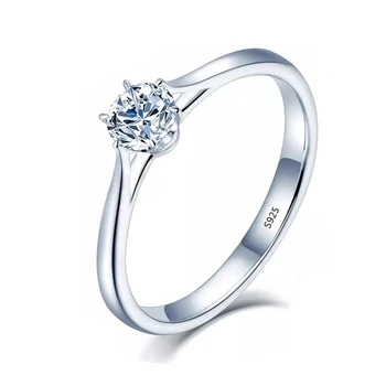 YANHUI With Certificate Solitaire 1.0ct Lab Diamond Ring Silver 925 Jewelry Engagement Wedding Rings for Women Silver 925 Rings