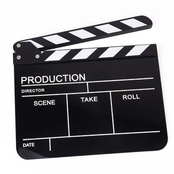 

1Pc Durable Black and White Classic Movie Clapboard Slate Film Clapboard Directors Clapper Board Clap-stick Photo Props Kids Toy