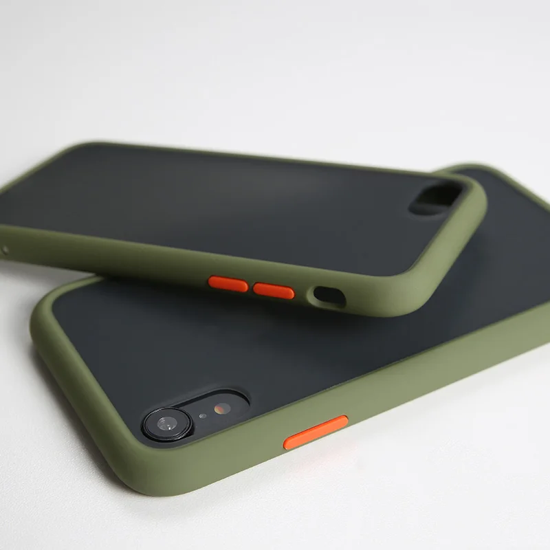 Army Green Прозрачный противоударный силиконовый чехол-рамка для iPhone X XS XR XS Max 11 Pro 11 Pro Max 8 7 Plus 6 6S Plus защитная задняя крышка - Цвет: Army Green