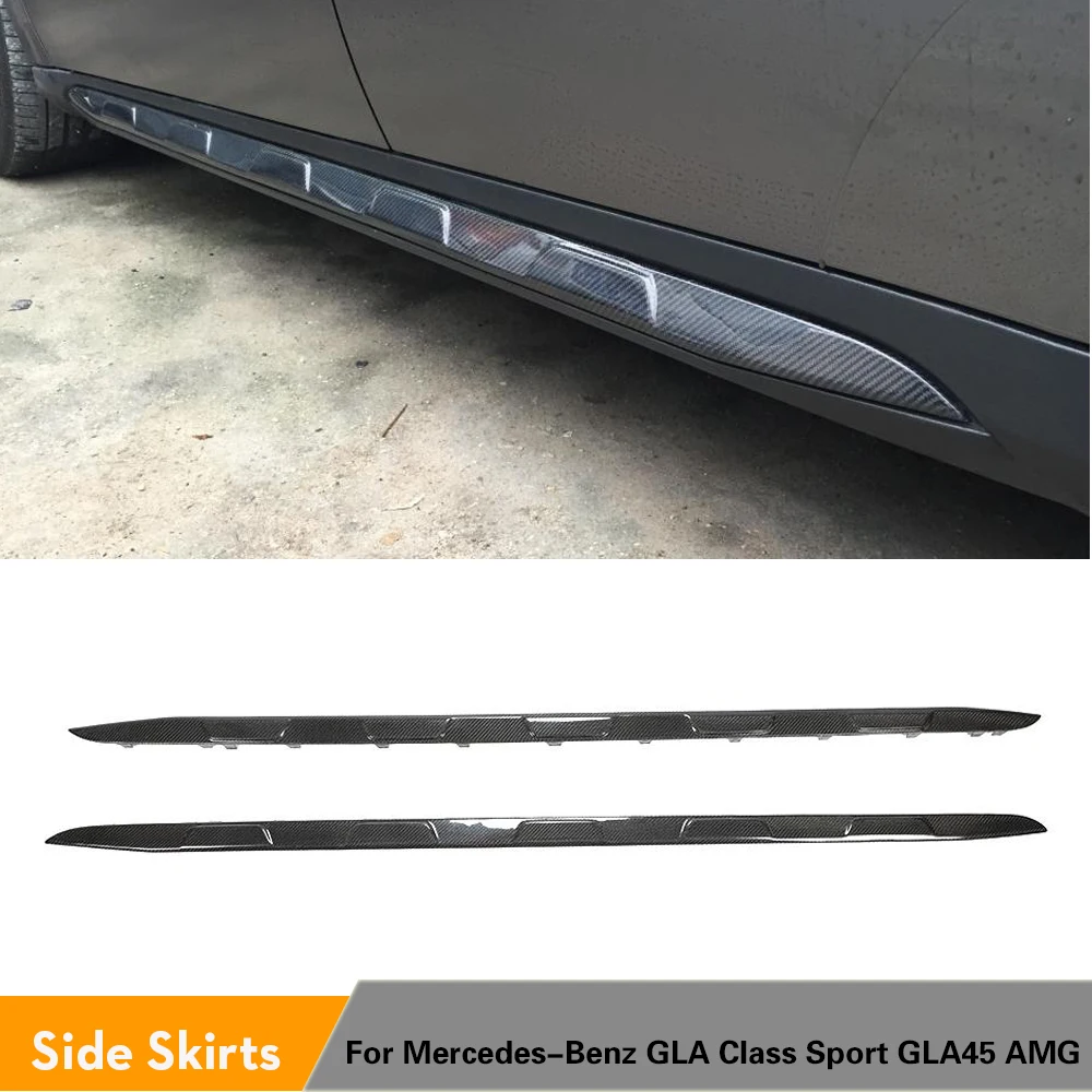 

Side Skirts Lip Aprons for Mercedes-Benz GLA Class GLA45 AMG GLA200 GLA250 2015 2016 Car Carbon Fiber Side Skirts Extension Lips