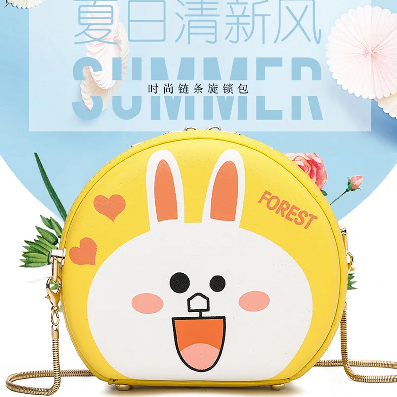 

2019 Summer New Style Women's Crossbody Bag Cartoon Cute Fashion Cartoon Chain Twist Lock Bag
