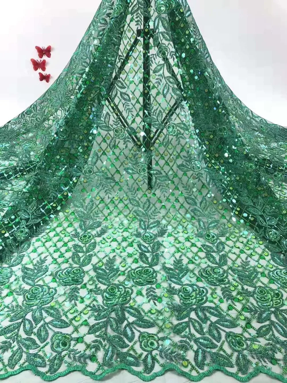 2019 African  french Laces cord lace cotton lace Nigerian 3D Guipure  High-quality  African French Net Lace Fabric (10)