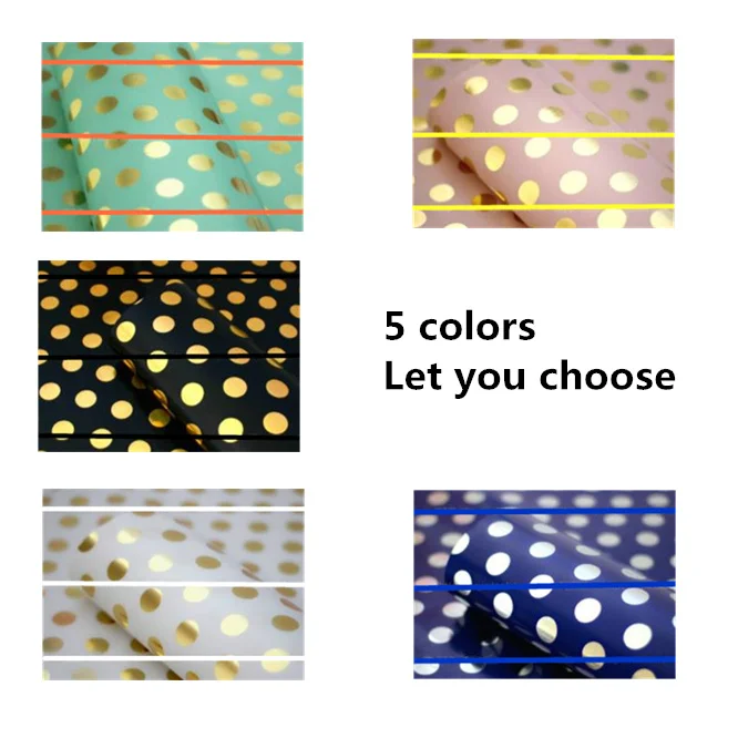 20 шт./компл. Bronzing dot 50x70 см подарочный рулон оберточной бумаги двухсторонний для дня рождения, праздничный подарок обертывание крафт бумага Декор подарки