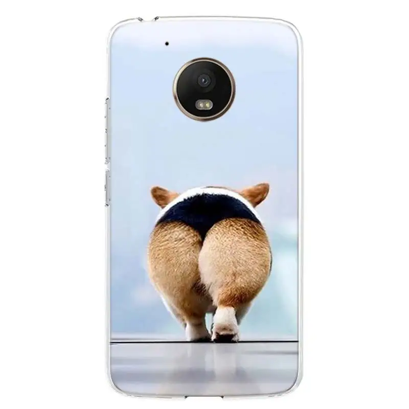 Cute Corgi Dog Cover Phone Case For Motorola Moto G7 G6 G5S G5 E4 Plus G4 E5 Play Power EU Gift Fit Patterned Coque - Цвет: TW111-1