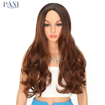 

PANI Long Deep Wavy Wigs Synthetic Wigs for Women With Natural Hairline Dark Brown Hair Heat Resistant Fiber Cosplay Wigs