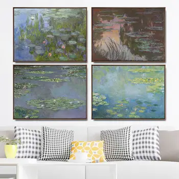 

Home Decoration Art Wall Pictures Fro Living Room Poster Print Canvas Paintings French Claude Monet Water lilies 2