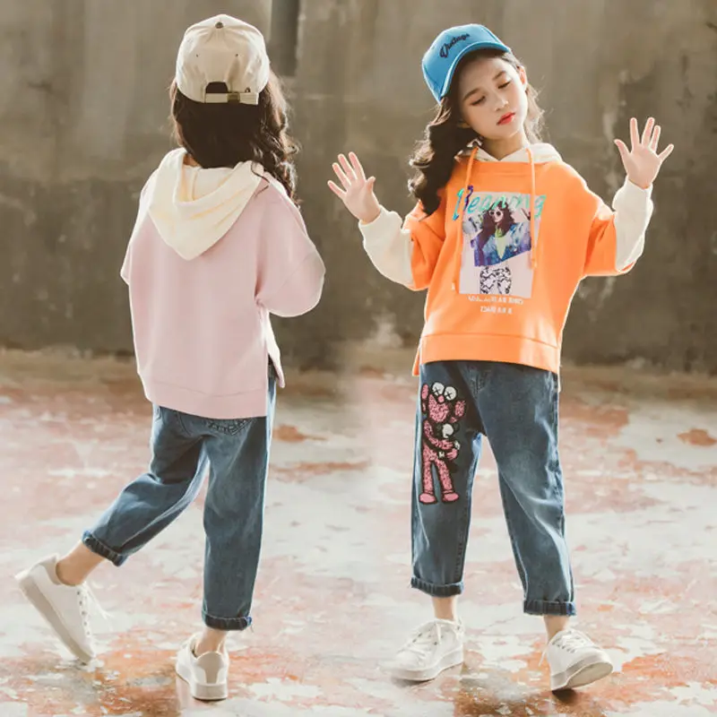 

Kids Hoodies Sweatshirts for Girls Hoodies Clothes Children Sweatshirts Toddler Spring Casual Side Slit Tee Tops Costume 4-13 Y