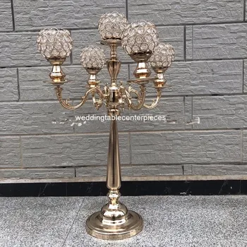 

10pcs ) 80cm tall )5 arms nice home wedding table decoration crystal candle holder