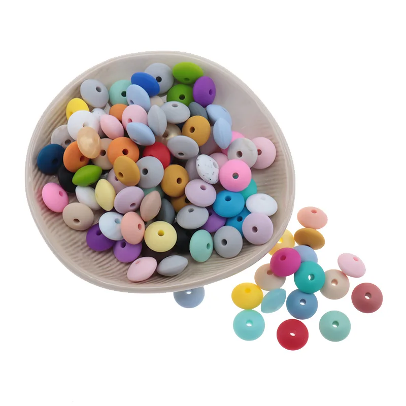 

Прорезыватель для зубов из чечевичного силикона, 100 бусин, 12 х7 мм, бисер ребенок прорезывание зубов шт.