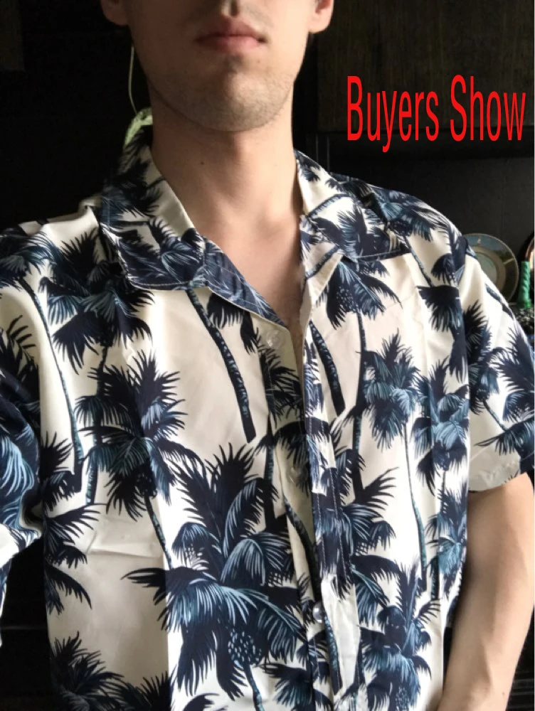 Мужская гавайская рубашка с принтом Funky короткими рукавами и пуговицами на пуху