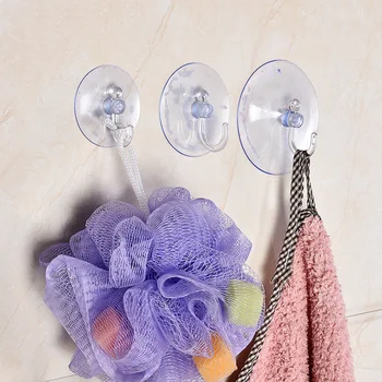 

10x Clear Suction Cup Sucker Window Glass Wall Kitchen Hook Hanger Kitchen Bathroom Suckers Shower Curtain Hooks Bathroom Hanger
