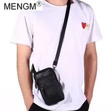 

MENGM Crossbody Bag Genuine Leather Waist Bag Men Belt Bag Men Fashion Bum Bag Travel Purse Phone Pouch Pocket Hip Bag