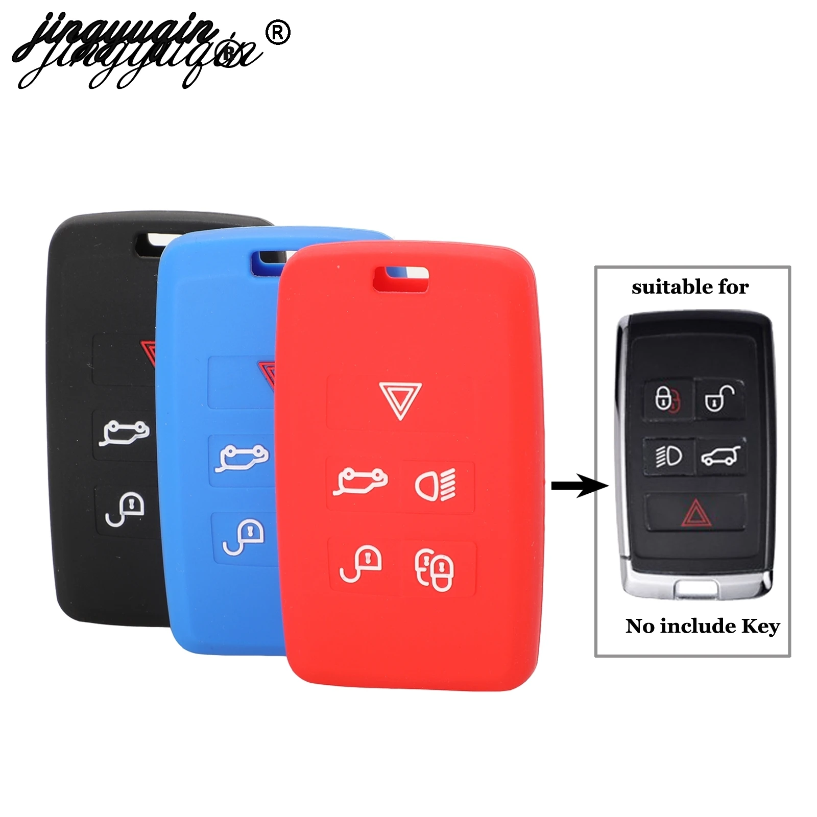 

jingyuqin 30pcs Silicone Car Styling Key Cover Case For Land Rover Range Rover Evoque Freelander 2 Discovery 4 5 Jaguar E-Pace