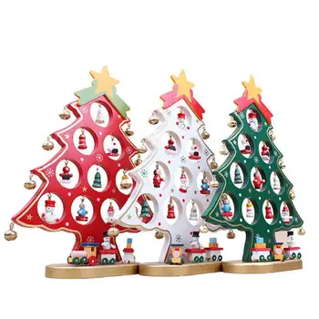 

DIY Cartoon Wooden Christmas Tree Decoration Christmas Gift Ornament Table Desk Decoration New Year Xmas Supplies
