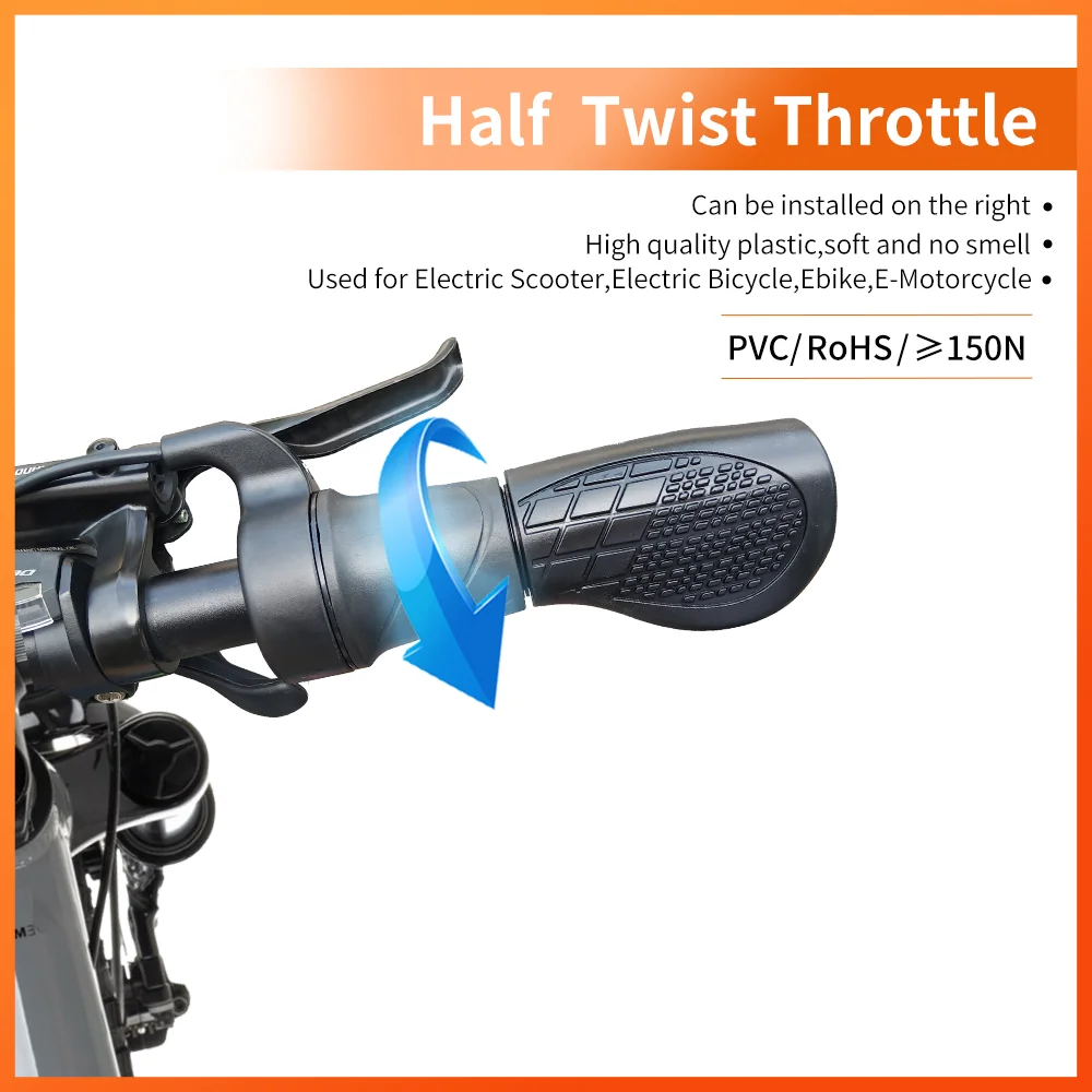 Electric Bike Throttle Electric Bike Parts Electric Scooter Parts WUXING 20X Half Twist Throttle Electric Bicycle Right Handle Throttle Waterproof/SM Connector for E Bikes or Electric Scooter