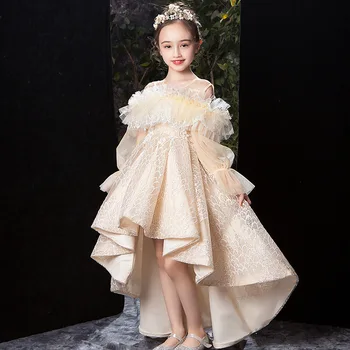 

Children Dress Girl Princess Gown For Piano Performance Models Catwalk Fashionable Clothes High-End Stage Costumes Party Dress