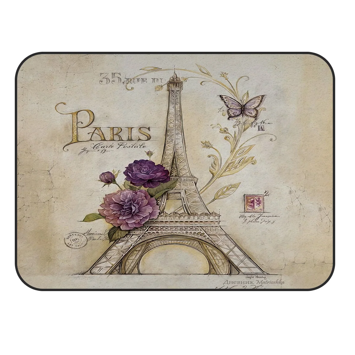 CHARMHOME мягкий ковер Противоскользящий ковер винтажный ковер с бабочками в виде башни Парижа для гостиной коврик для спальни аксессуары для украшения дома