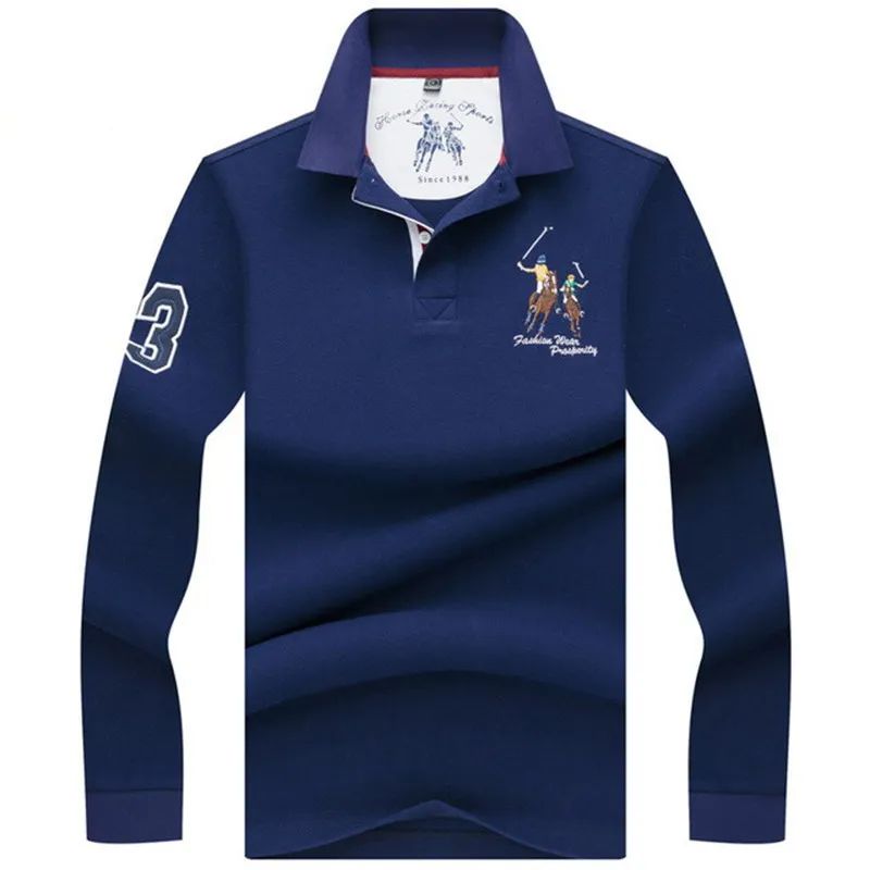 High Quality Solid color 3D Embroidery Polo Shirt Casual Polo Shirts men's Long sleeve polo shirt 2019 New Arrival polo shirt High Quality Solid color 3D Embroidery Polo Shirt Casual Polo Shirts men's Long sleeve polo shirt 2019 New Arrival polo shirt