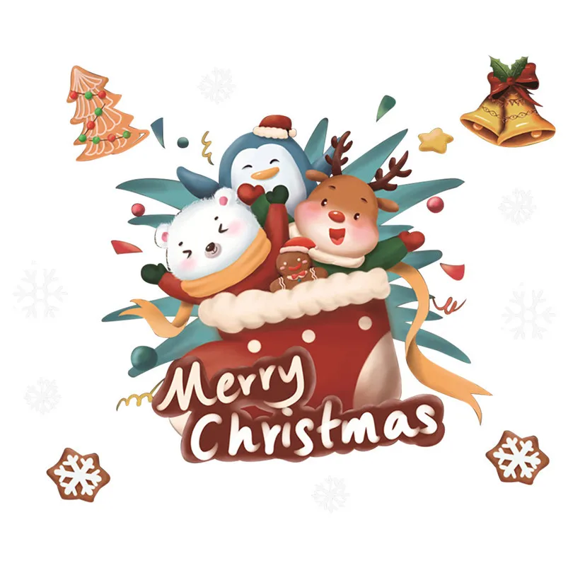 DIY Christmas Stickers Window Wall Home Decor Christmas Stickers Navidad Stickers Muraux Pour Enfants Chambres 30OCT2411