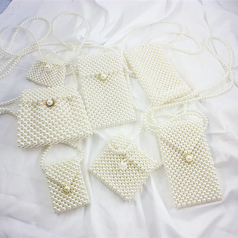 

New Style Network Red Pearl Bag Handmade DIY Woven Bag Handbag zhen zhu bao Material Versatile Bag