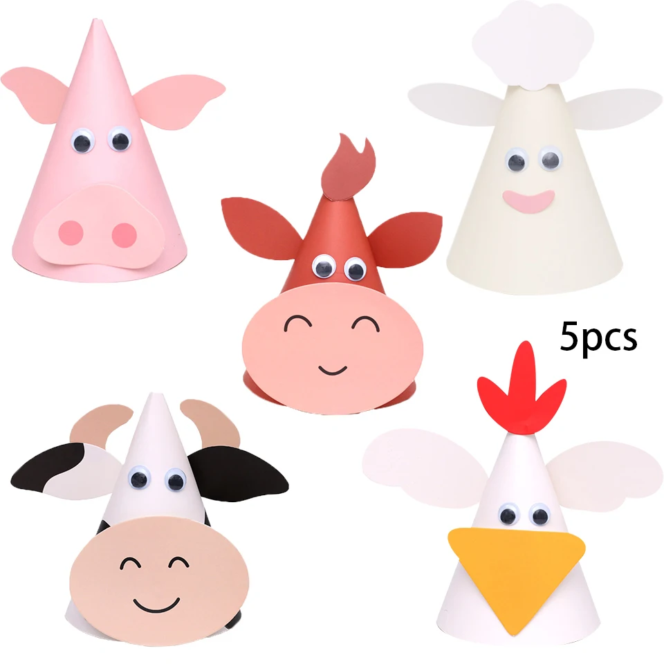 1Set Farm Animal Balloons Set Animal Candy Bags Cow/Pig/Sheep Cake Wrappers for Kids DIY Farm Animals Birthday Party Decorations