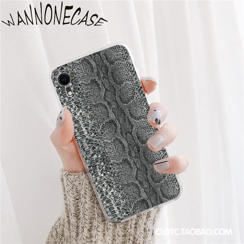 Ular Kulit TPU Lembut Silicone Ponsel Case Untuk iPhone 8 7 6 6S Plus X XS MAX 5 5S SE XR 11 11pro promax Ponsel