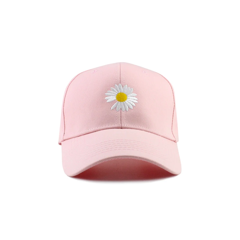 new cotton baseball cap chrysanthemum pattern caps men women Rose embroidery cap outdoor adjustable sports hat EXO GD pmo cap - Цвет: pink-1