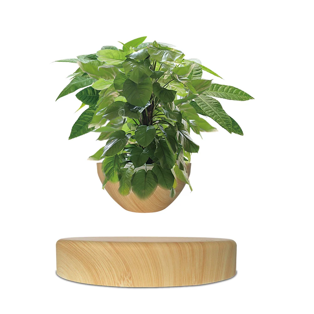 Levitating Air Bonsai Pot Rotating Flower Planter Magnetic Levitation Suspension Flower Floating Pot Desk Home Office Decor