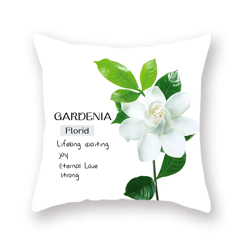Garden Flower Plant Double-sided Polyester Throw Pillowcase Begonia rape Blossom camellia pattern Farmhouse Cushion Cover | Дом и сад
