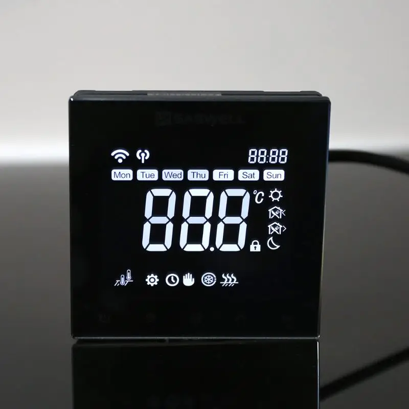 

Electric Heating Thermostat Room Weekly Programmable Floor Heating Temperature Controller 16A 100-240VAC SAS922