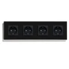 BSEED 4 Outputs EU Standard Power Socket White Black Crystal Glass Panel Electrical EU Socket Plugs 110-240V ► Photo 2/2