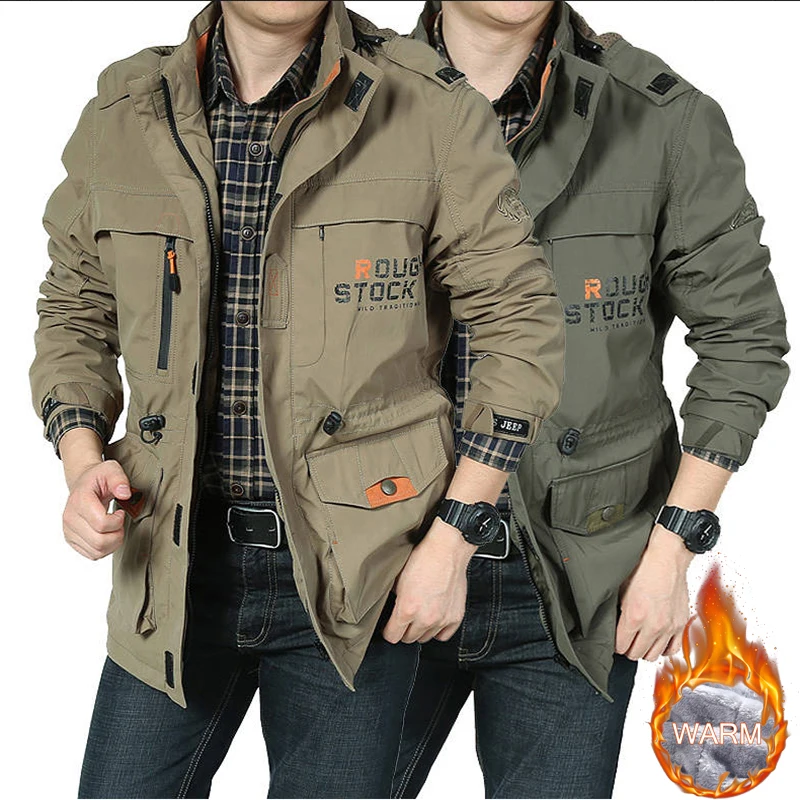 

Men's Waterproof Hiking Jacket Winter Military Tactical Jackets Casual Lightweight Windproof Hooded Cargo Coat Windbreaker Coats
