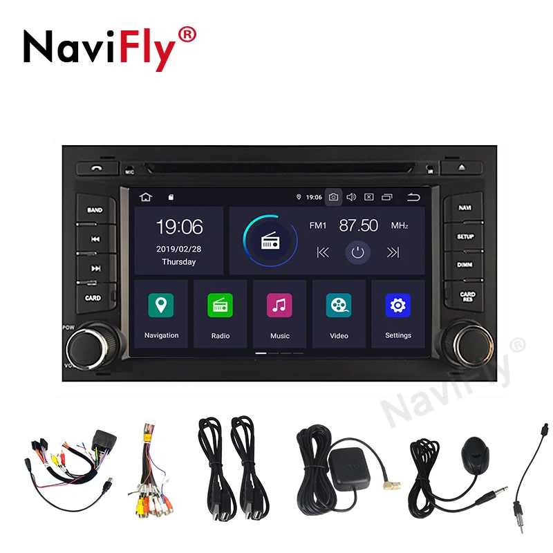 NaviFiy 7 дюймов Android 9,0 автомобильный DVD мультимедийный плеер для Seat Leon- 4 Гб ОЗУ 64 ГБ Автомобильный видео радио Поддержка DVR wifi gps
