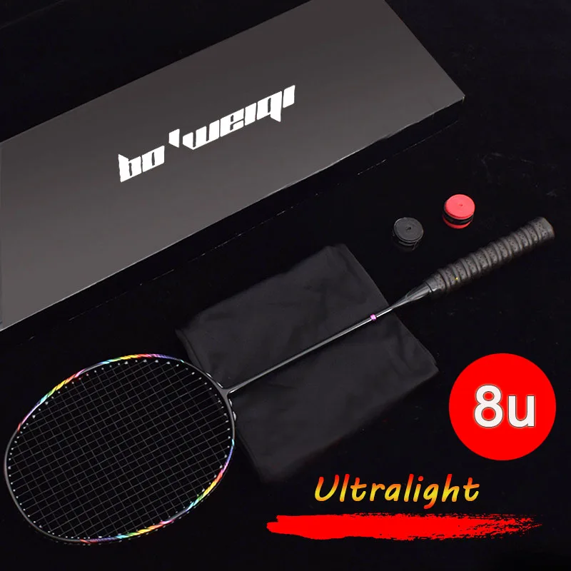 8UProfessional100CarbonBadmintonRacket2430lbsG5Ultralight